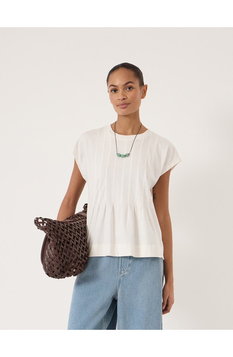 Hush Ellery Pleat Release T-Shirt, Main, color, Ecru White