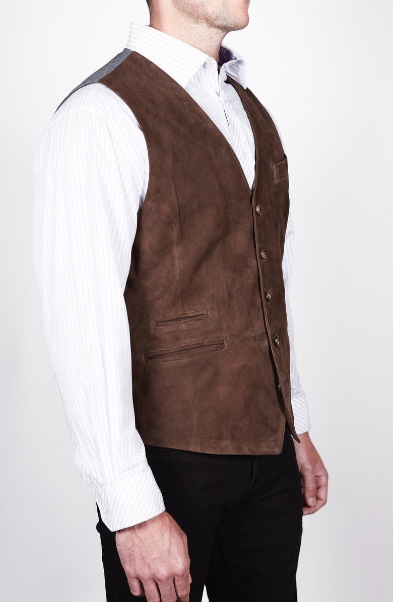 Missani Le Collezioni Lamb Front Vest, Alternate, color, Brown