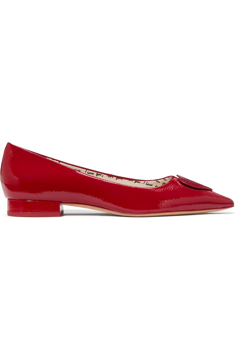 Kate Spade New York lover crinkle patent leather low pump, Alternate, color, Dark Scarlet
