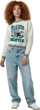 Champion Women's Champion  Cream Seattle Seahawks Reverse Weave Fleece Sweatshirt