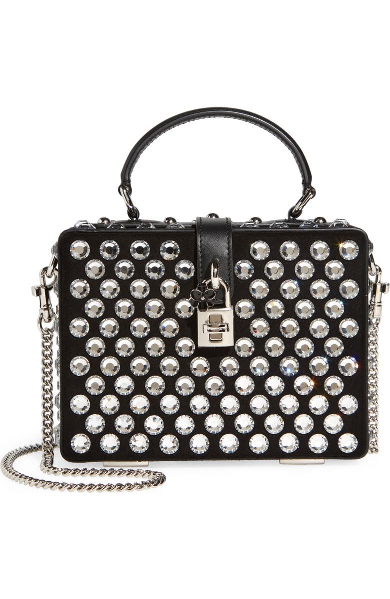 Dolce&Gabbana Crystal Embellished Box Bag, Main, color,