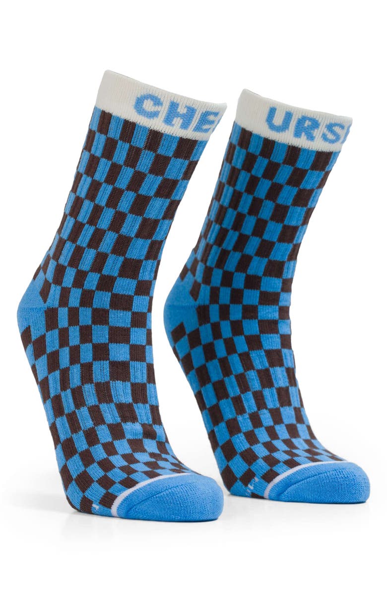 MOTHER Baby Steps Crew Socks, Main, color, Check Urself