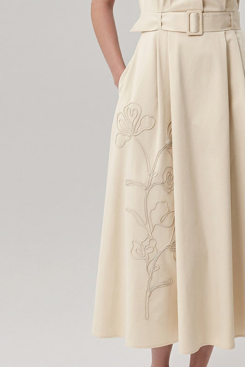 Kelsie Short Sleeve Midi Shirt Dress, Alternate, color, Cream