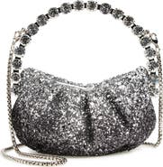 L’alingi Micro Eternity Glitter Satin Crystal Top Handle Bag