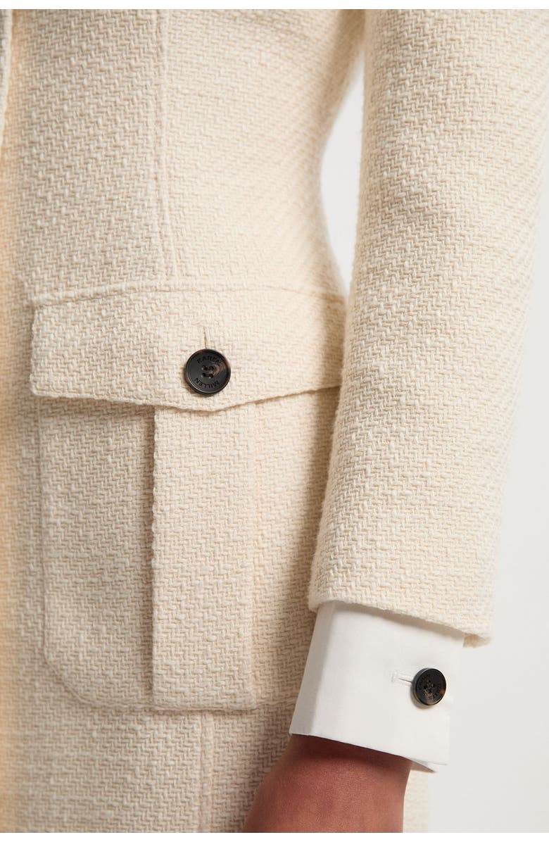 Karen Millen Tailored Pocket Front Midi Dress, Alternate, color, Cream