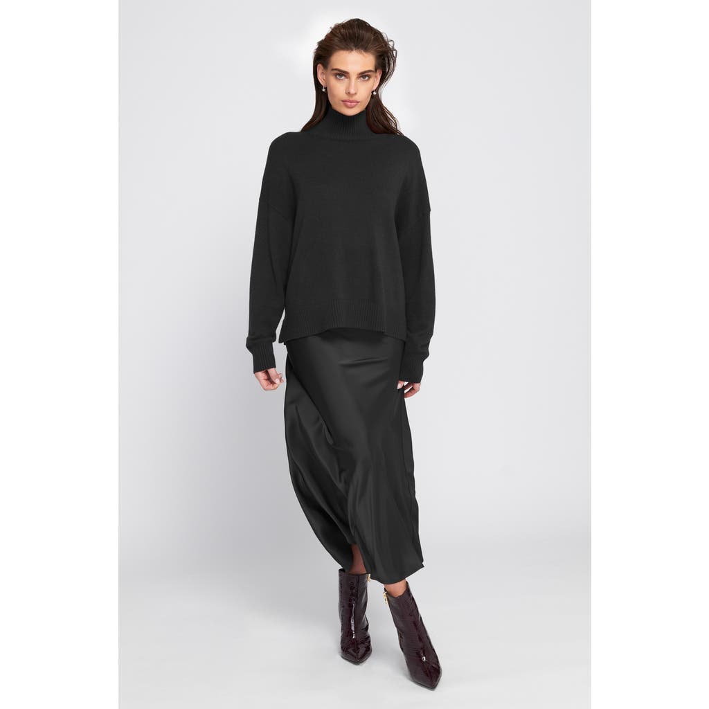 Elle Collection Turtleneck Sweater Pullover In Black