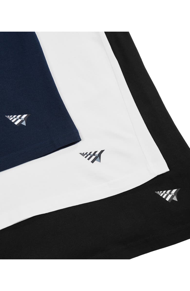 PAPER PLANES 3-Pack Essential Stretch Cotton Crewneck T-Shirt, Alternate, color, Navy Multi