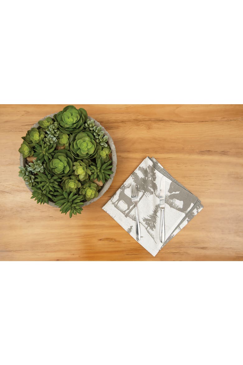 Henderson Hideaway Reversible Rustic Winter Wilderness Napkin Set of 6, Alternate, color, Beige