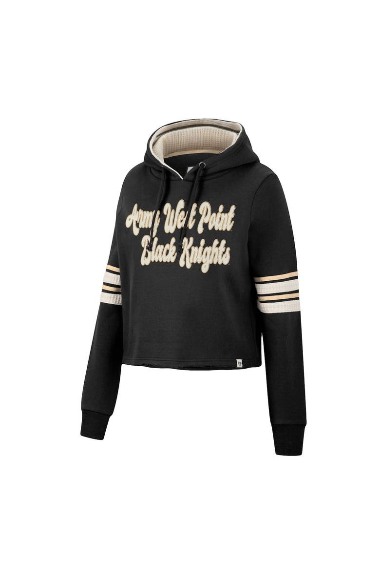 COLOSSEUM Women's Colosseum Black Army Black Knights Retro Cropped Pullover Hoodie, Alternate, color, 