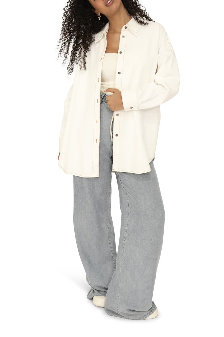 Into Him Oversized Denim Shirt, Alternate, color, Off White