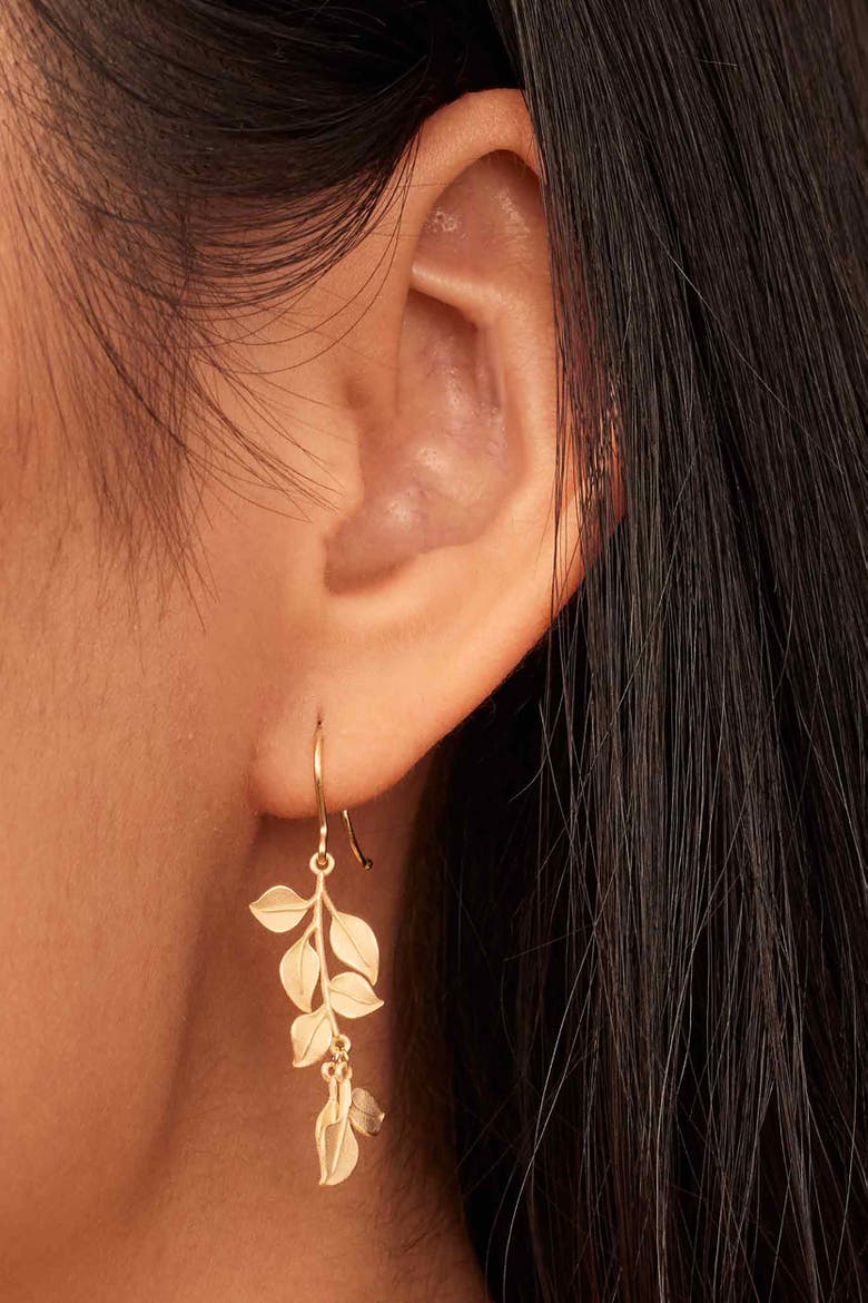14K Yellow Gold New Beginnings Drop Earrings, Alternate, color, Yellow Gold