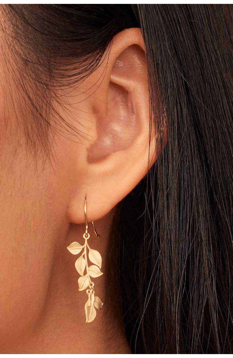 Oradina 14K Yellow Gold New Beginnings Drop Earrings, Alternate, color, Yellow Gold