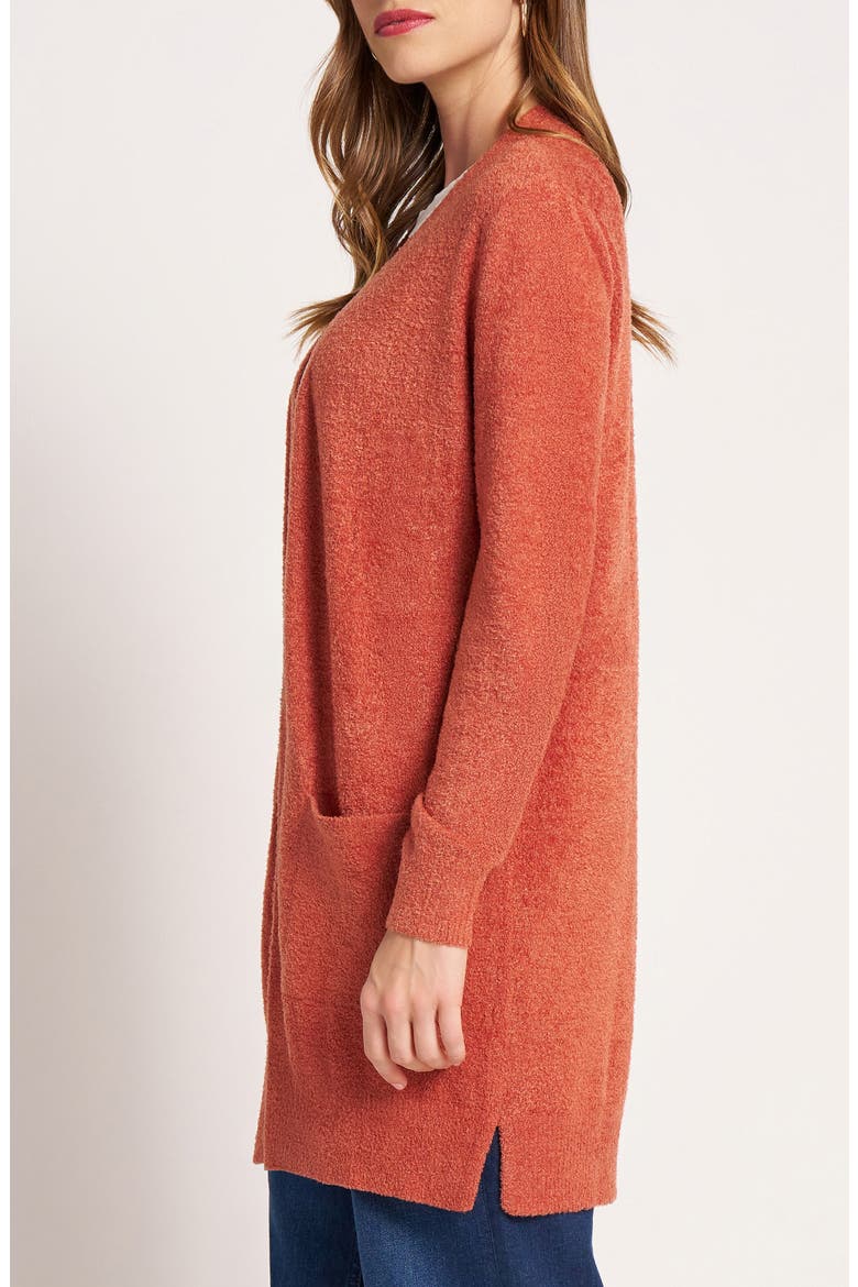 Claire Longline Open Front Cardigan, Alternate, color, SIENNA ORANGE