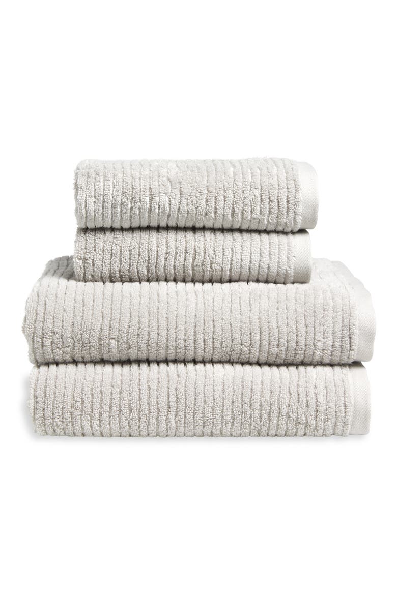 4-Piece Cotton & Modal Blend Towel Set, Main, color, GREY VAPOR
