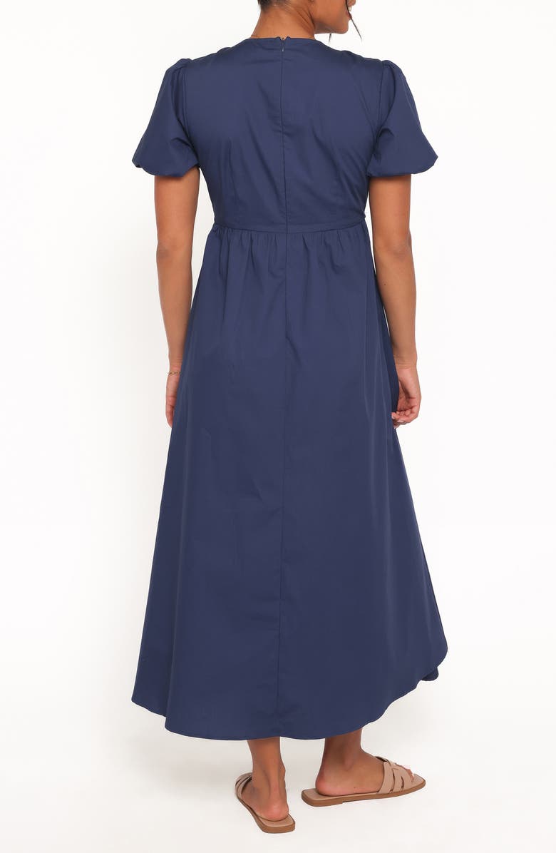 Petal & Pup Ilyana Puff Sleeve Cotton Maxi Dress, Alternate, color, Navy