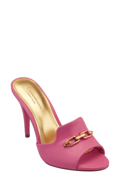 Donna Karan Senna Womens Faux Leather Chain Mule Sandals In Rose Quartz