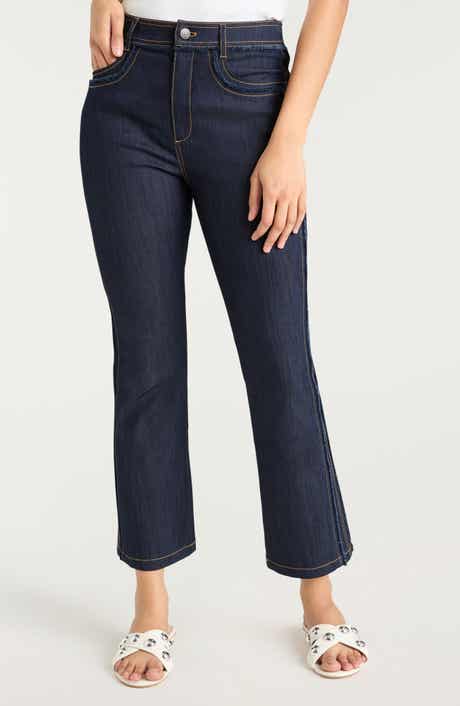 Cinq à Sept Sallie Fringe Trim Flare Crop Jeans