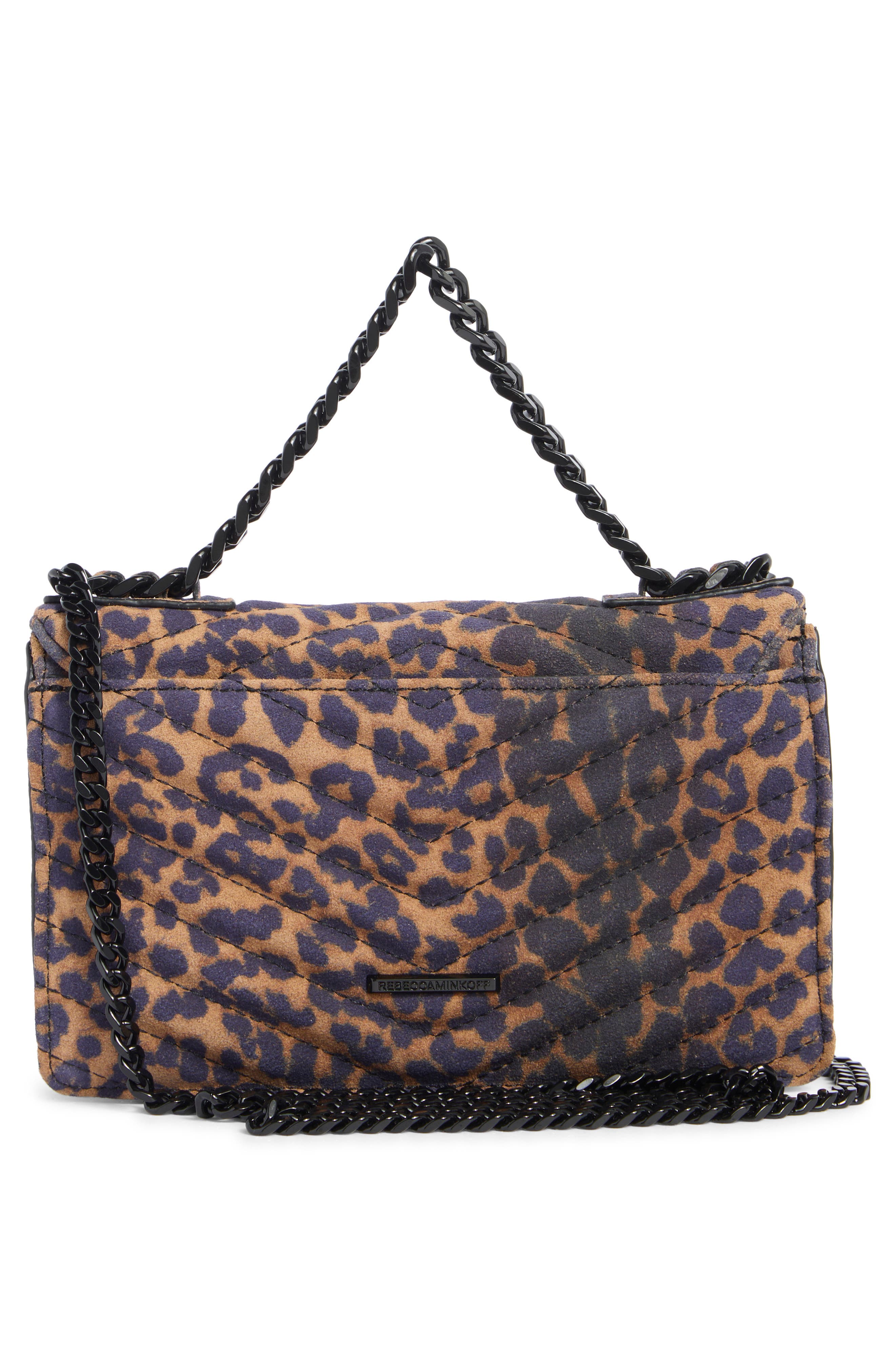Rebecca Minkoff Edie Chevron Quilted Leather Shoulder Bag, Alternate, color, Leopard