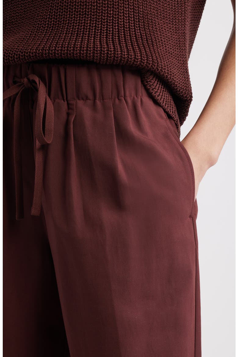 Wide Leg Crop Pants, Alternate, color, BROWN RAISIN