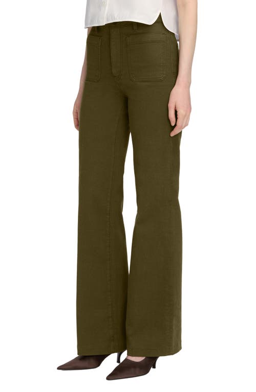 Frame Le Slim Palazzo Bardot Pocket Jeans In Green