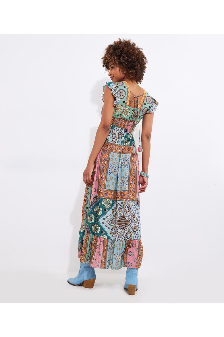 Patchwork Slit Maxi Dress, Alternate, color, MULTI PATCHWORK