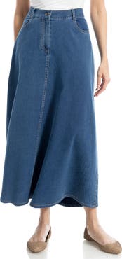 MAX STUDIO Piqué A-Line Maxi Skirt