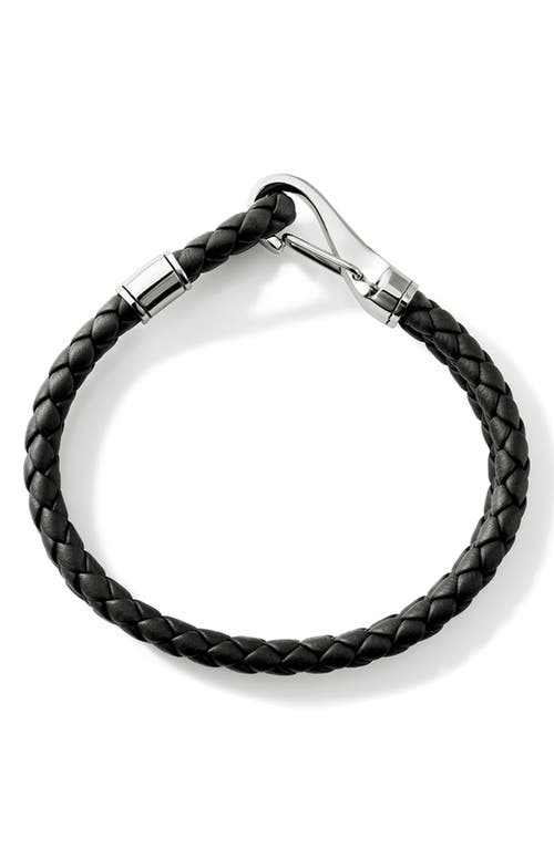 John Hardy Sterling Silver And Leather Bracelet In Black