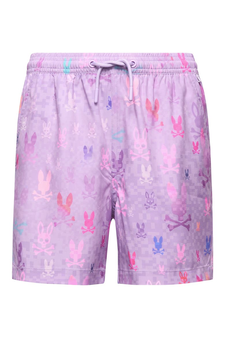 Kids' Van Lightweight Bunny Print Swim Trunks, Main, color, LAVENDULA
