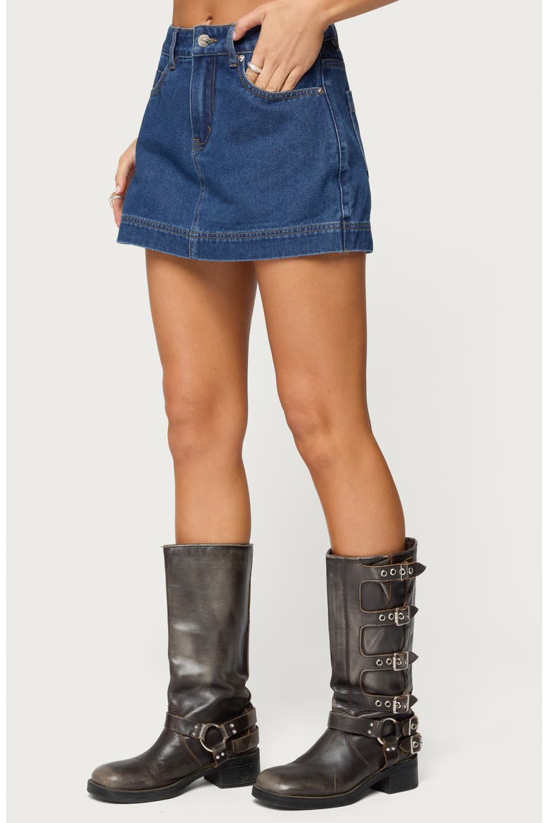 Felica Denim Miniskort, Alternate, color, BLUE-WASHED