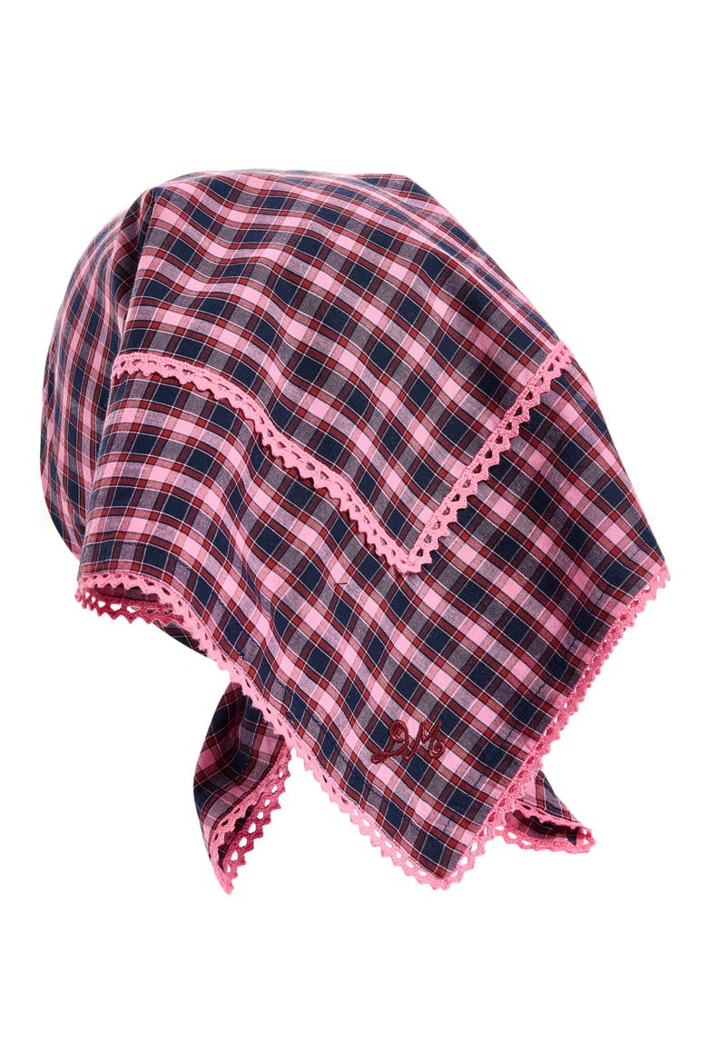 Check Organic Cotton Bandana, Alternate, color, MAGENTA