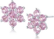 CZ by Kenneth Jay Lane Round Cubic Zirconia Flower Stud Earrings