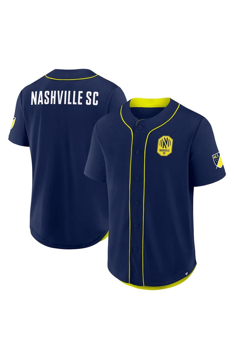 FANATICS Men's Fanatics Navy Nashville SC Injury Time Baseball Jersey, Alternate, color, Navy