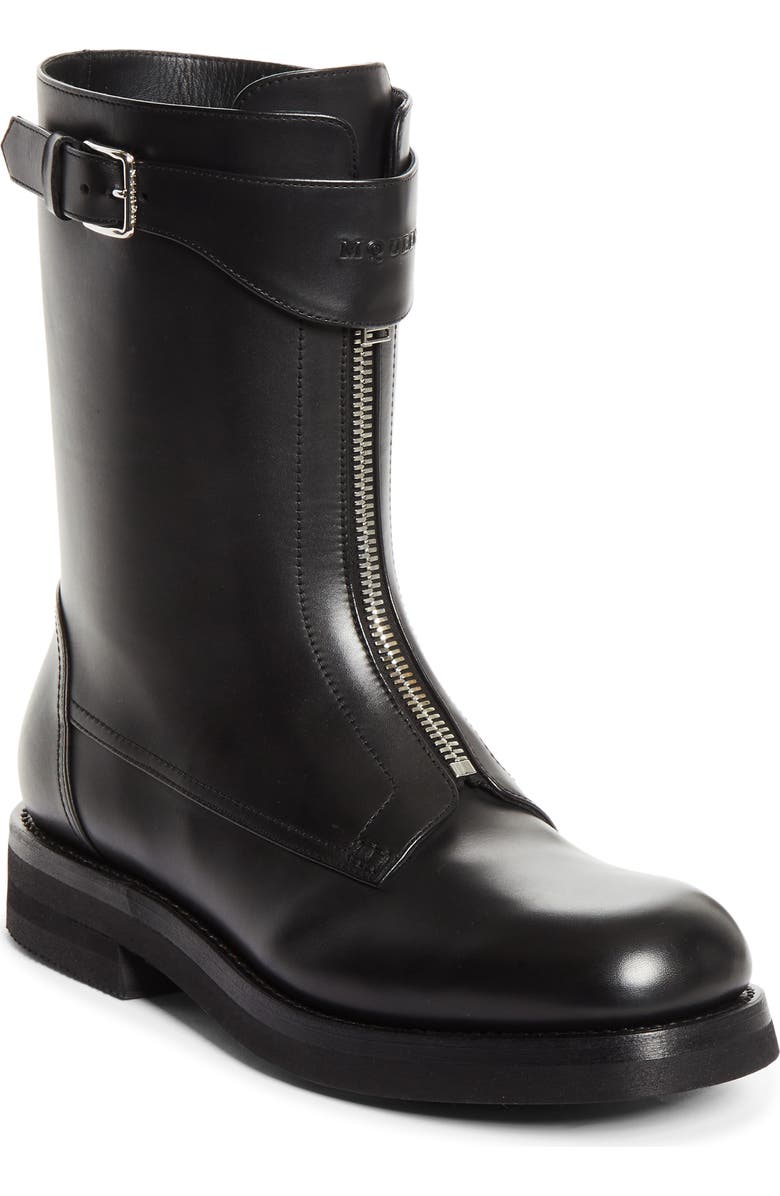 McQueen Biker Boot, Main, color, Black