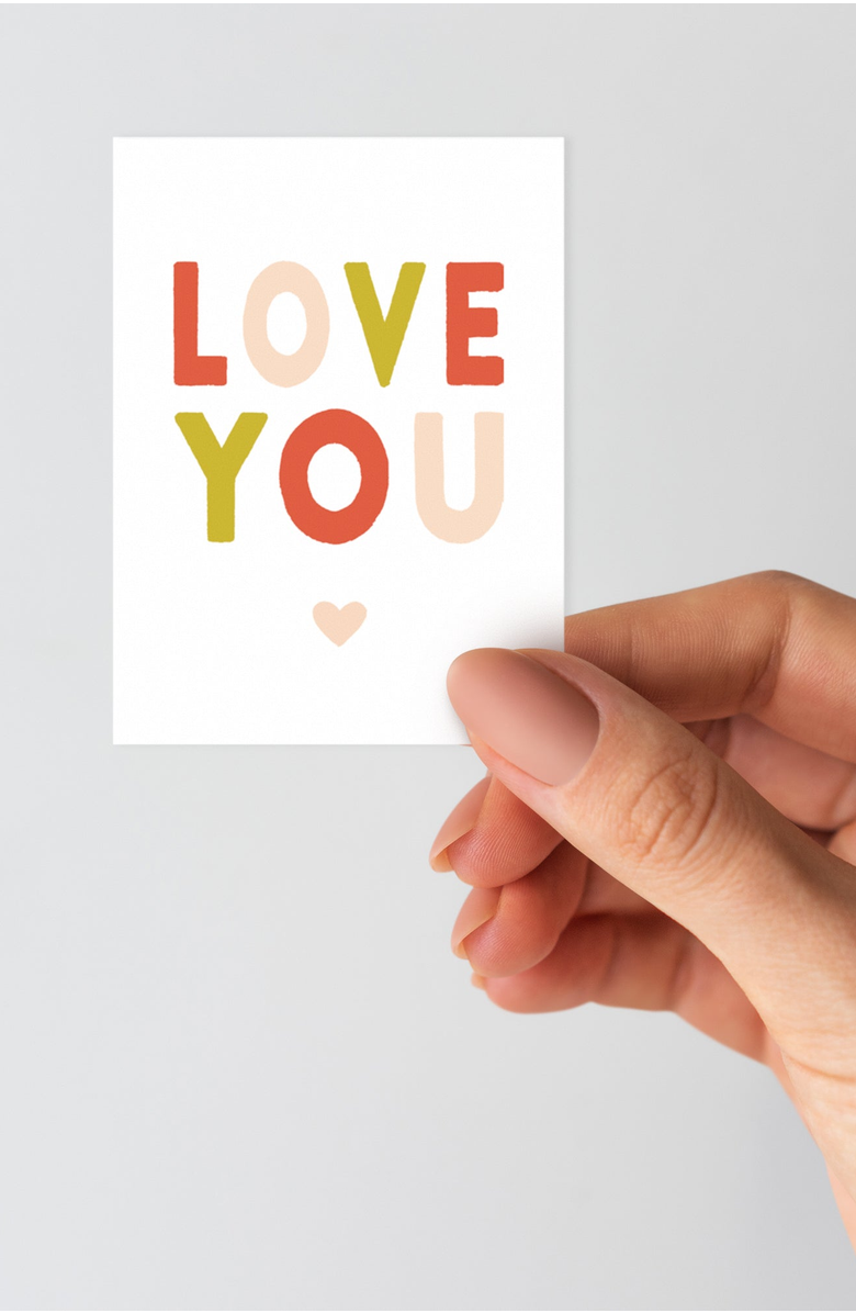 Joy Paper Co. LOVE YOU Mini Valentines Set of 8, Alternate, color, Coral, Gold, Blush Pink, White