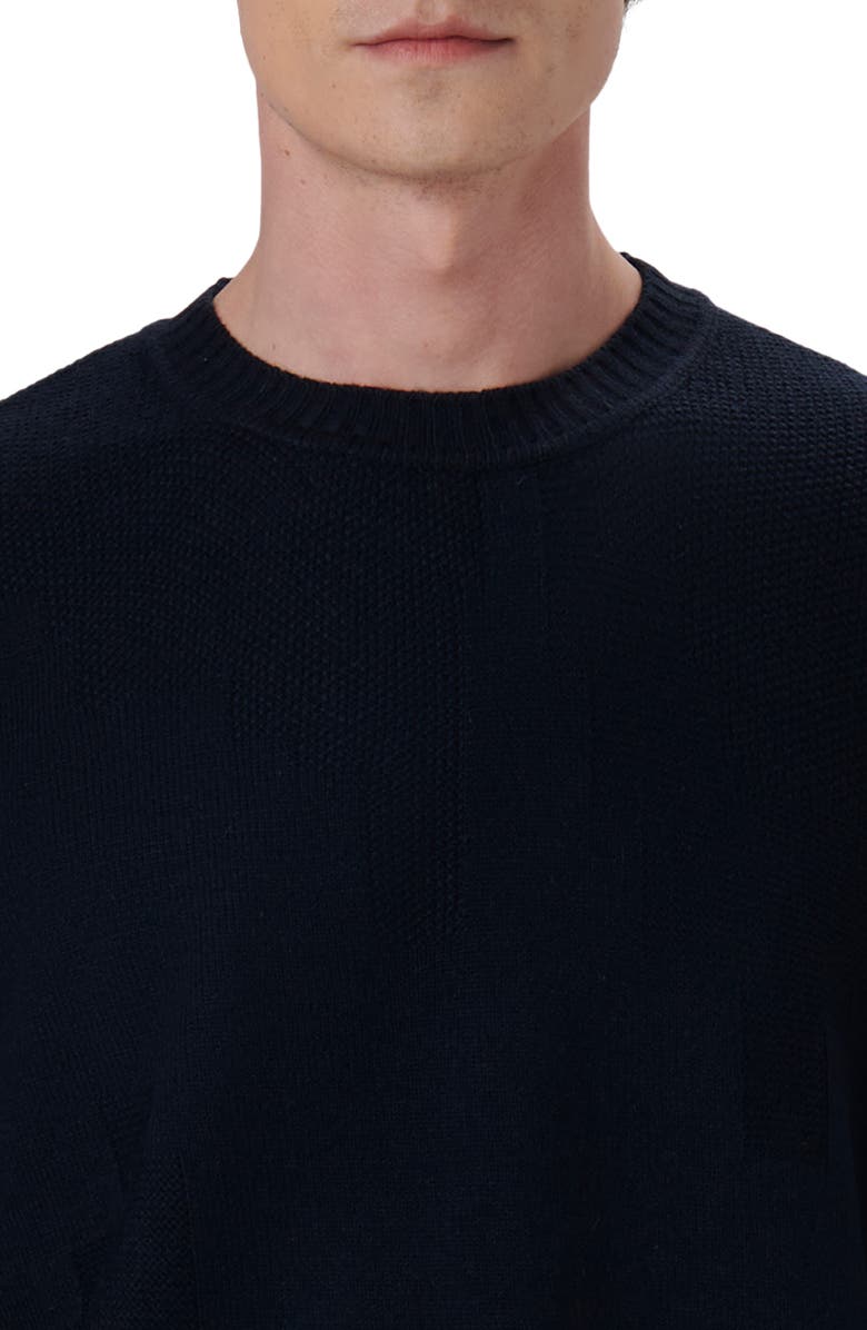 Bugatchi Merino Wool Blend Crewneck Sweater, Alternate, color, Navy