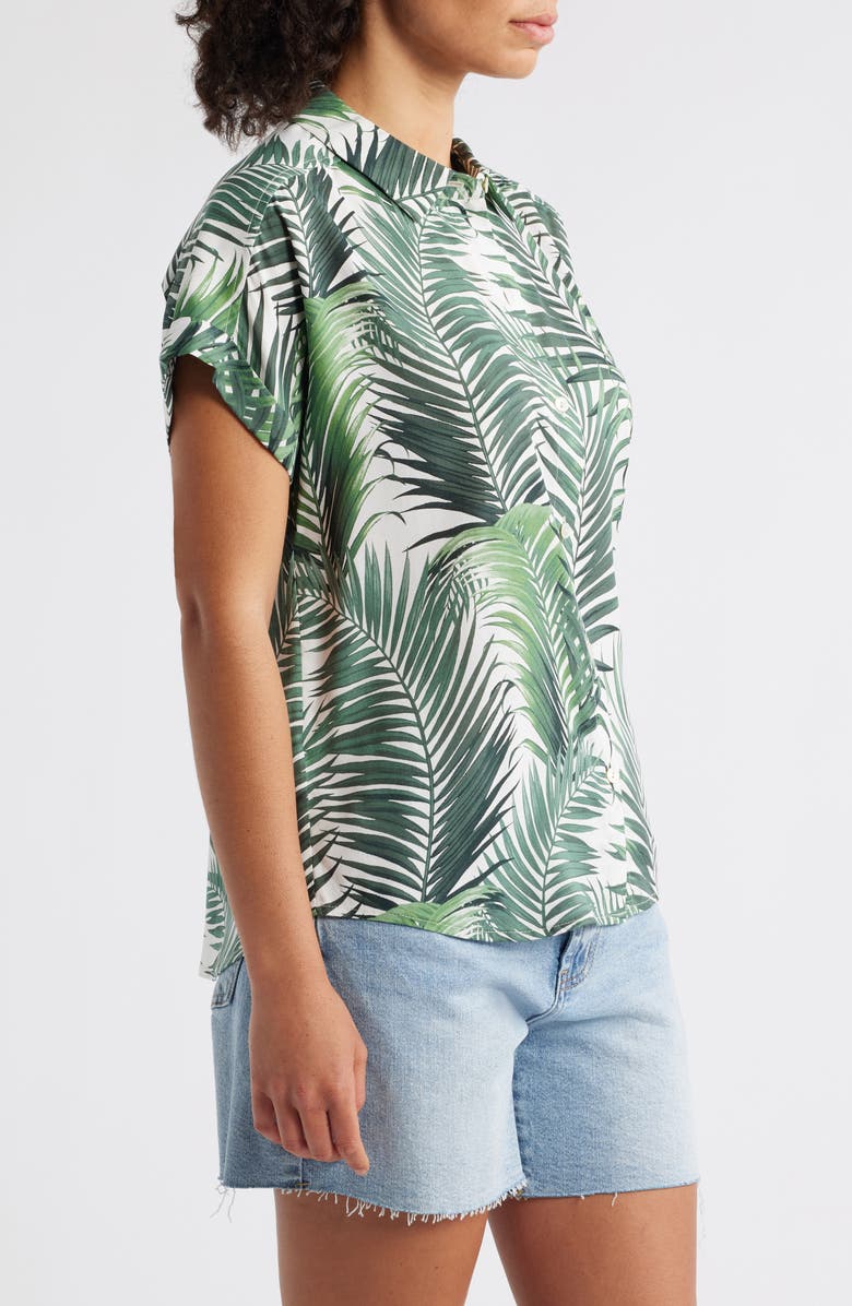 Tommy Bahama Leaf of Luxury Short Sleeve Silk Button-Up Shirt, Alternate, color,