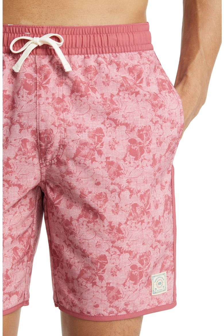Sea of Flames Swim Trunks, Alternate, color, HEATHER EARTH RED