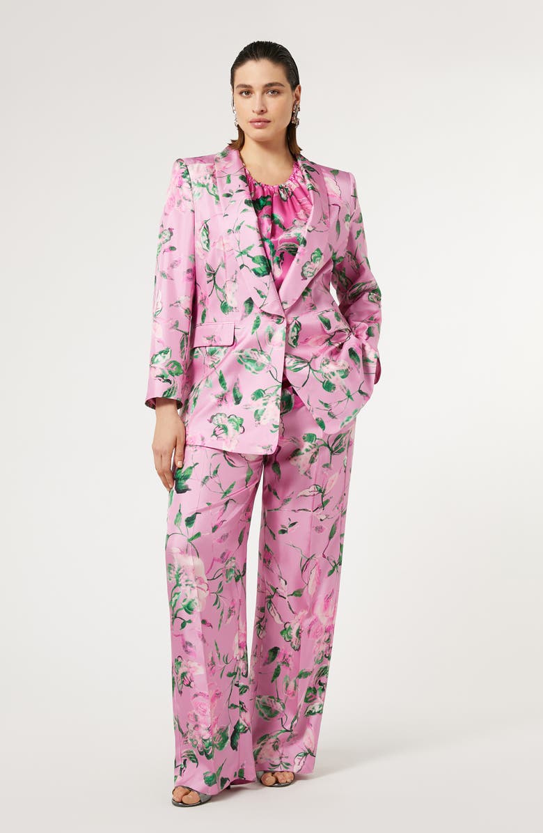 Marina Rinaldi Maremma Silk Twill Straight Leg Trousers, Alternate, color, 