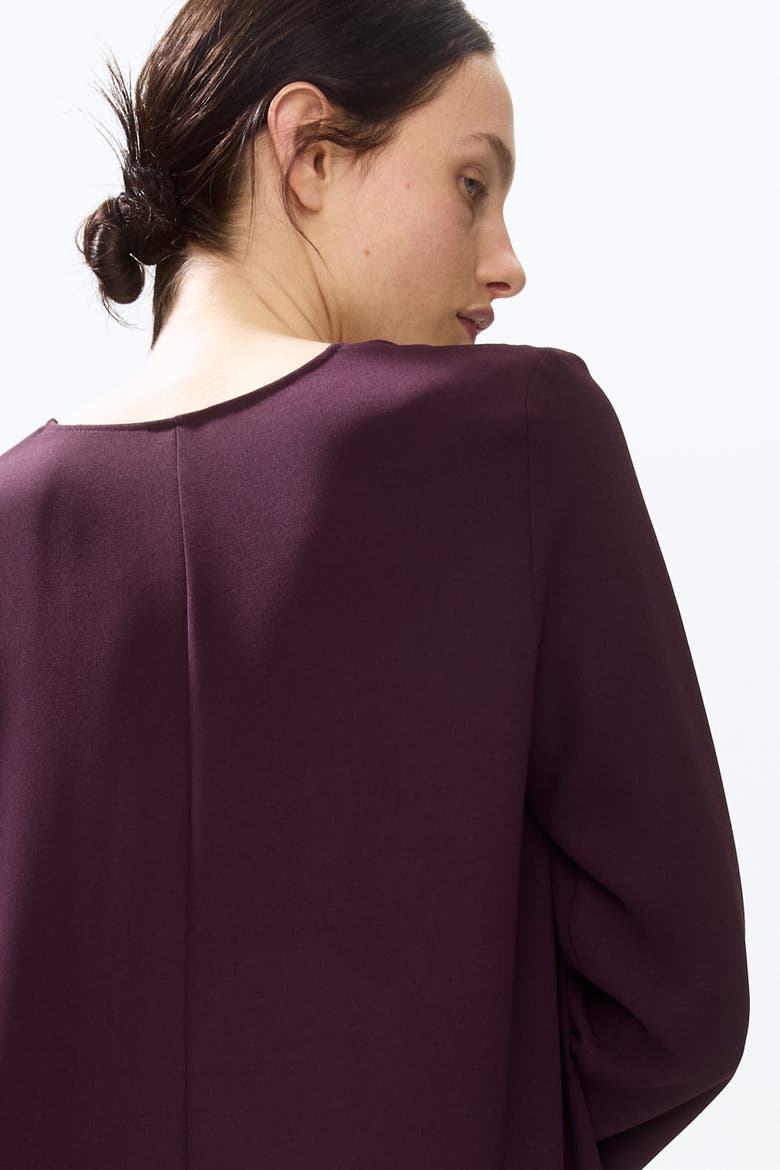 Asymmetric Dress, Alternate, color, Plum purple