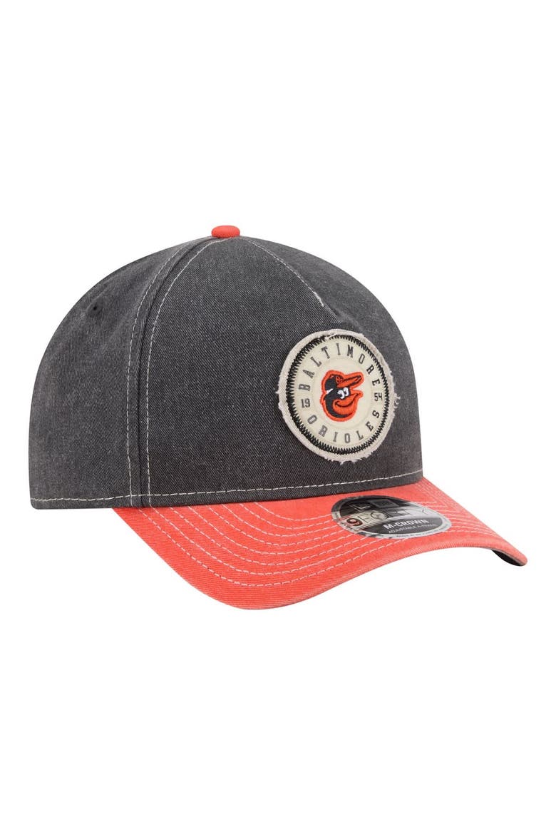 Men's New Era  Black/Orange Baltimore Orioles Felt M-Crown 9FORTY Adjustable Hat, Alternate, color, Black