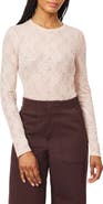 Scotch & Soda Floral Lace Long Sleeve Knit Top