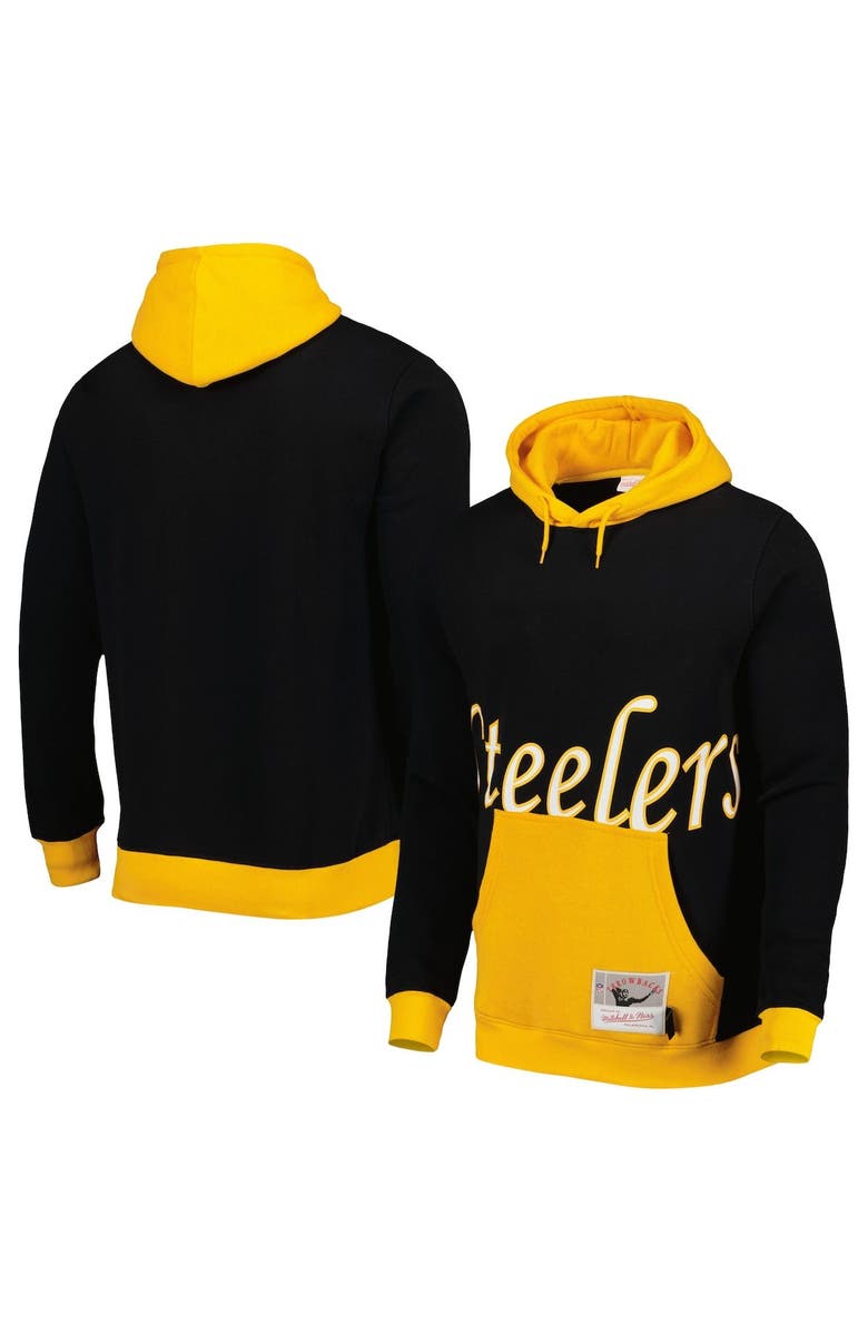Mitchell & Ness Men's Mitchell & Ness Black Pittsburgh Steelers Big Face 5.0 Pullover Hoodie, Main, color, Black