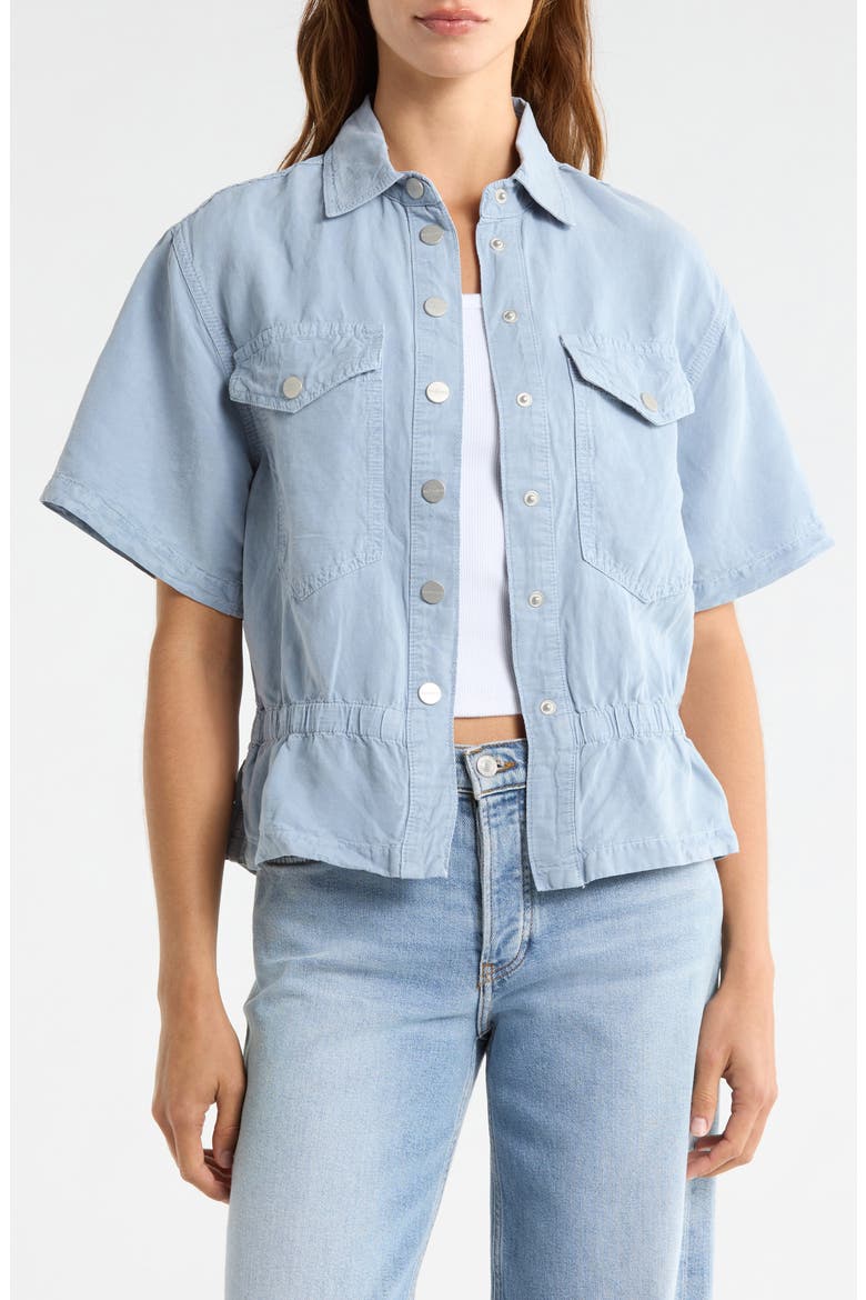 Tove Snap-Up Shirt, Main, color, LIGHT BLUE