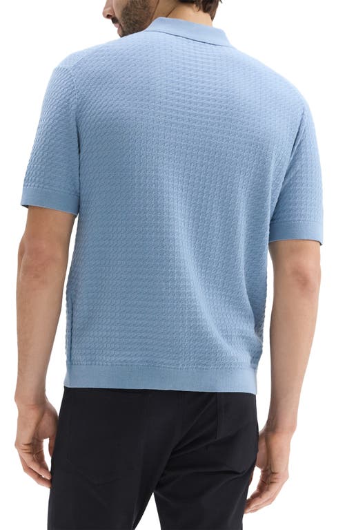 Theory Cairn Short Sleeve Organic Cotton Button-up Shirt In Rainstorm