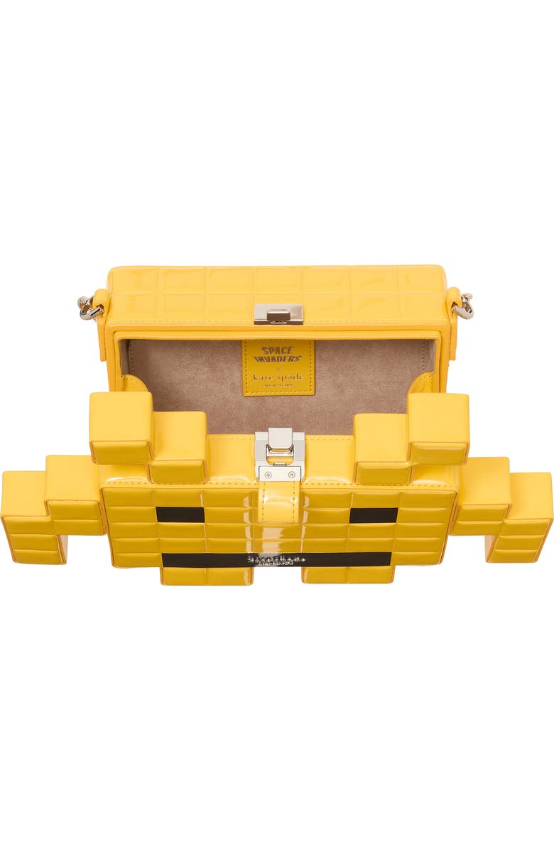 Kate Spade New York x Space Invaders 3D alien patent leather crossbody bag, Alternate, color,