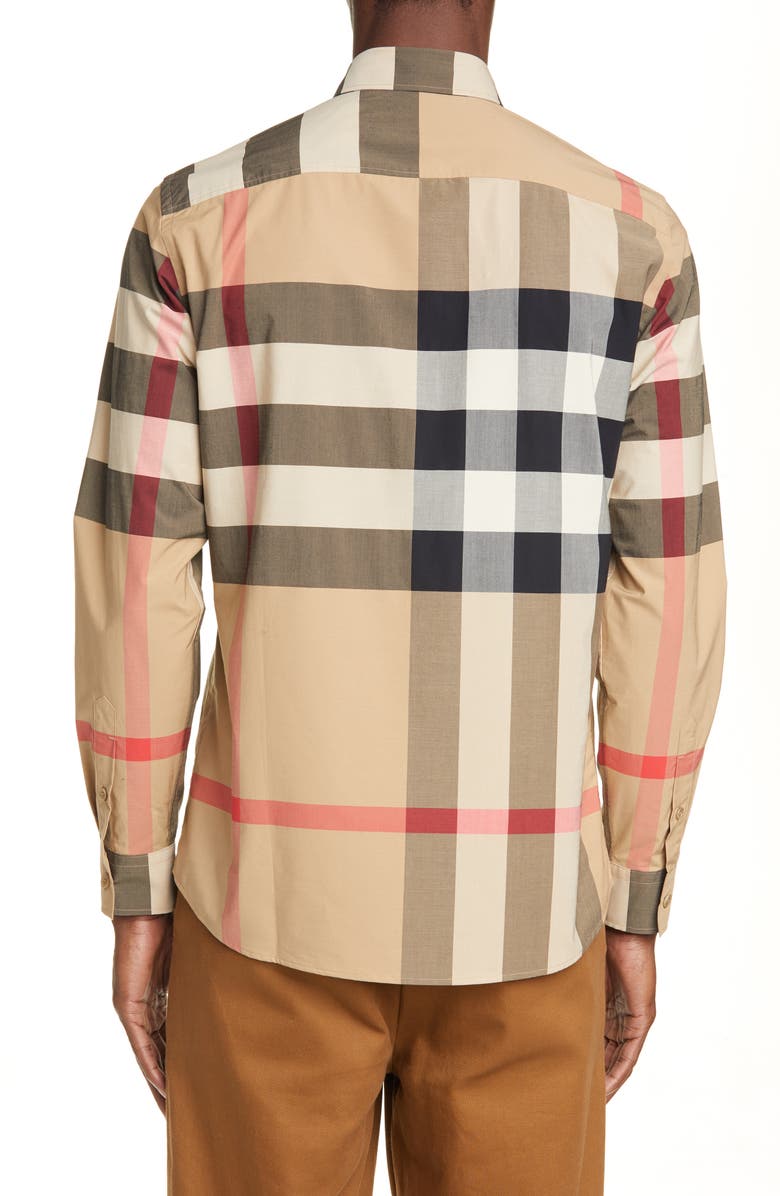 Burberry Somerton Check Button-Up Shirt, Alternate, color, 