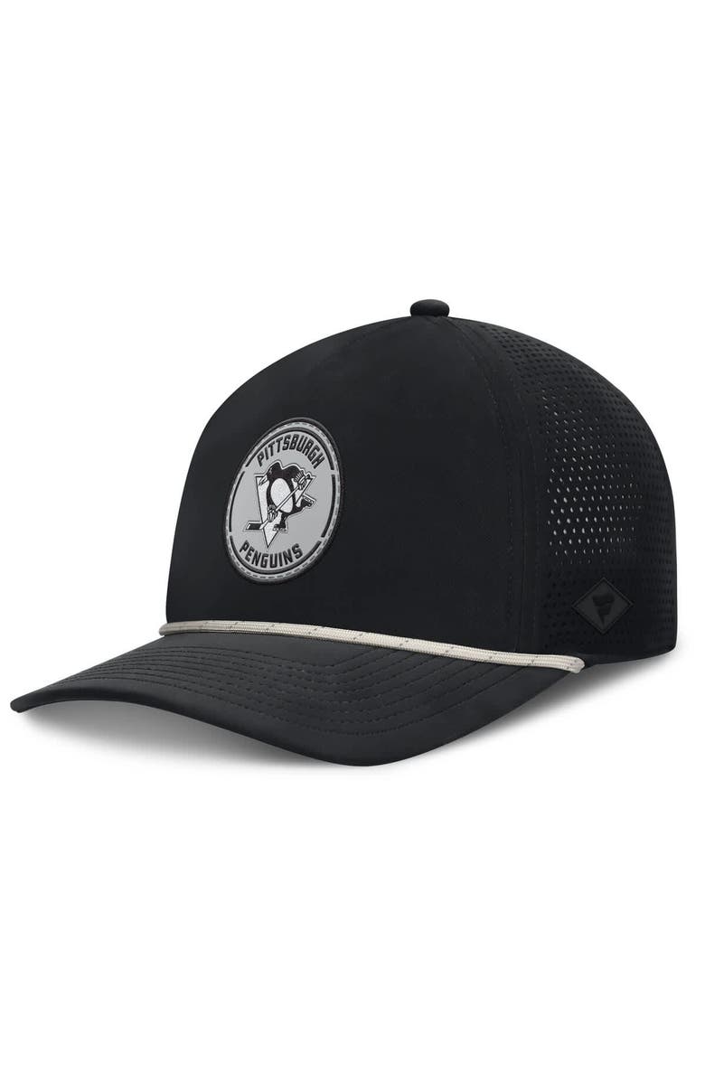 FANATICS Men's Fanatics Black Pittsburgh Penguins Front Office Performance A-Frame Adjustable Hat, Main, color, Black