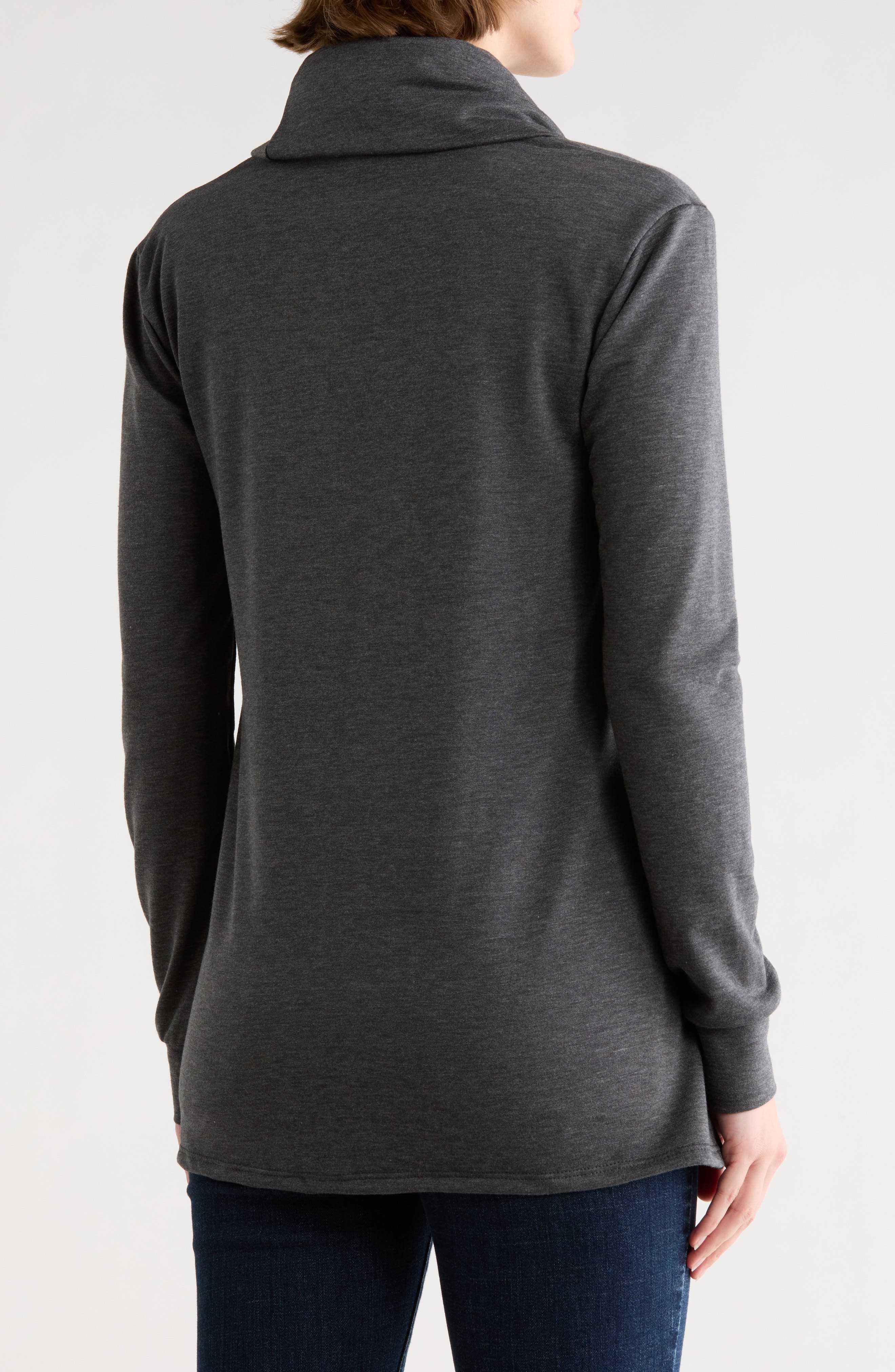 Cowl Neck Asymmetric Sweater - image 2