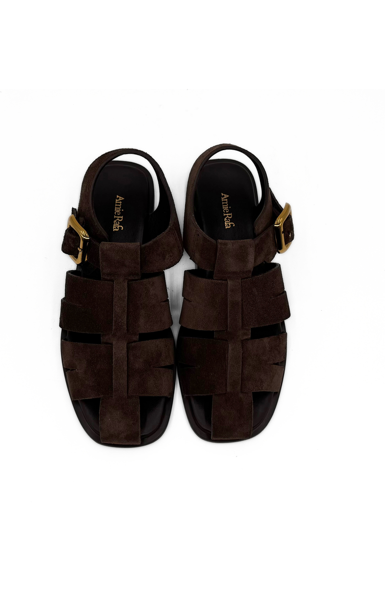 Amie Rafa Bertha Suede Fisherman Sandals, Alternate, color, Brown