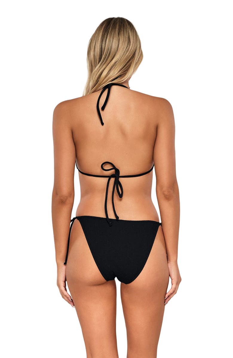Pacifica by Sunsets Taryn Tie Side Bikini Swim Bottoms, Alternate, color, Black Pacifica